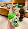 Nuevo llavero divertido de micrófono de grabación, lindo juguete de panda de dibujos animados tocando música, colgante para bolsa de estudiante