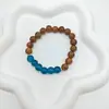 Pulseira de Contas Redondas Estilo Retrô com Junta de Madeira de Agarwood, Presente para Homens e Mulheres, Fornecimento Transfronteiriço, Venda por Atacado de Pulseiras de Contas Budistas