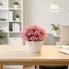 Nuevo Modelo del Fabricante: Hemisferio de Hierba Cuadrangular de 31 Piezas Flor Artificial Bonsái para Escritorio de Hogar y Oficina, Planta Pequeña en Maceta, Decoración de Planta Verde Simulada