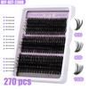 Popular Transfronteiriço Natural Espesso Curvado em D Conjunto de Extensão de Cílios Postiços DIY Segmentado Enxerto Cacho Único Cabelo Fofo Cacheado