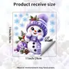 Adorables decoraciones navideñas de muñeco de nieve, de temática morada de ensueño: Adhesión estática, no necesita pegamento, no daña el vidrio, perfecto para las ventanas de la sala de estar, creando una atmósfera festiva