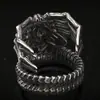 Europa y Estados Unidos joyería transfronteriza estilo punk locomotora anillo de calavera y garra dominante para hombre anillo popular exagerado de personalidad