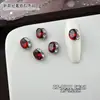 Pedra Zircônia Vermelha Brilhante Strass Empilháveis Quadrado Vermelho Luxuoso em Formato de Coração Acabado Arte de Unha Feita à Mão Strass Empilháveis