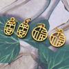 Accesorios Dorados Inteligentes Viento de Marea Nacional Oro Arena Hueco Placa de Seguridad Pulsera Simple Collar Tobillera Colgante