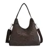 Bolso de lona con estampado de leopardo para el día a día, estilo casual, nuevo bolso de mano de moda coreana para mujer 2026, gran capacidad, bolso de hombro, bolso cruzado