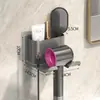 Soporte para Secador de Pelo, Soporte de Almacenamiento para Secador de Pelo de Baño sin Taladro, Estante de Montaje en Pared para Colocar Secador de Pelo