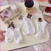 Calcetines Cortos Deportivos Casuales de Oso Blanco con Letras para Mujer de Verano al por Mayor Cortos Invisibles Absorbentes de Sudor