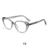 Nuevas y Elegantes Monturas de Gafas Cat-Eye con un Ambiente de Moda, Bloqueo de Luz Azul, Adecuadas para Lentes Graduados, Montura de Propionato Tr, Lentes Sin Graduar Disponibles