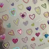 Pegatinas Coloridas para Uñas con Forma de Corazón de Niña Dopamina Gelatina Patrón de Corazón Rosa Melocotón Estéreo para Uñas DIY Lindo