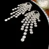 Coreia do Sul Elegante Celebridade da Internet Brilhos Metálicos Brincos com Franjas Design de Nicho Ins Feminino Coração Apaixonado Brincos de Argola para Orelha Versáteis
