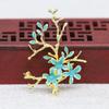 Yiwu raio dourado cor cobre banhado a ouro DIY ponto esmeralda imitação ouro azul queima esmalte flor flor flor peça acessórios de cabelo B3393