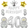 Venta Caliente Transfronteriza Set de Globos para Cumpleaños 18/21/30/40/50/60 años Globo de Película de Aluminio de 40 pulgadas Decoración para Fiesta de Cumpleaños