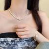 Collar de Perlas Irregulares Plateadas Rotos de Lujo Ligero de Alta Gama para Mujer Diseño Nicho de Lujo Ligero Elegante Cadena para Clavícula Accesorios