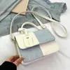 Nuevo Bolso de Mano Versátil para Mujer, Bolso Cuadrado Pequeño, Diseño de Bloques de Color de Moda Tendencia Nicho, Texturizado de Alta Calidad, de un Solo Hombro Cruzado