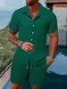 2023 Europa e Estados Unidos transfronteiriço Amazon AliExpress verão masculino terno casual de camisa de manga curta e calça de praia