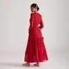 Tiro Real de Encaje Bordado Pesado Floral Tridimensional de Perlas Estilo Francés Vestido Largo