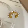 Puños de Oreja de Perla Exquisitos de Lujo Ligero Retro Elegantes Diseño Único de Moda Simples Versátiles para Uso Diario y Viajes para Mujeres