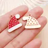 Colgantes Serie Navideña de Aleación Roja con Goteo de Aceite Muñeco de Nieve Copo de Nieve Charms Accesorios para Pendientes Llavero DIY