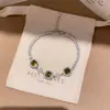 ¡Pulsera apilada de diamantes de colores! Pulsera de calabaza con circonita chapada en oro real, joyería de diseño niche estilo ins coreano para mujer