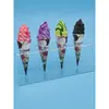 Soporte de Cono de Helado Acrílico Soporte para Conos de Helado Cono Crujiente Estante en Forma de Z Accesorio de Decoración de Mesa de Postres Exhibición