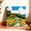 30*30 paisaje de campo pintura al óleo digital DIY pintado a mano escena callejera cafetería pintura decorativa acrílica en stock al por mayor
