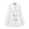 Amazon Wholesale 2025 Otoño Nueva Ropa Europea y Americana Color Sólido Traje de Dos Piezas con Chaqueta de Doble Botonadura + Pantalones
