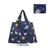 Bolsa de proteção ambiental de desenho animado feminina portátil para compras de supermercado fofa japonesa dobrável à prova d'água leve grande capacidade para compras de supermercado