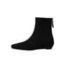 Botines finos de piel de oveja con punta cuadrada y tacón bajo para mujer, nuevos botines cortos estilo coreano para otoño e invierno, botines de cuero genuino para mujer