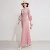 Traje plisado vintage estilo francés para mujer en otoño, con cuello en V, entallado a la cintura, cárdigan plisado con mangas abullonadas y una falda larga plisada de cintura alta