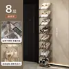 Zapatero multicapa para apartamentos de alquiler, ahorra espacio, organizador de zapatos simple detrás de la puerta, estante de almacenamiento para dormitorio, zapatero inclinado de lujo ligero