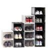 Caja de Zapatos Transparente Hogar Simple Plástico Engrosado Caja de Almacenamiento de Zapatos Tipo Cajón Abatible Almacenamiento Transparente Zapatero