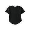 Camiseta feminina de verão, pequena, gola redonda, cor sólida, slim fit, cintura alta, curta, umbigo exposto, bainha isolada, manga curta