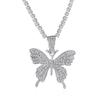 Temperamento europeu e americano Colar cubano de borboleta Colar com pingente de borboleta de explosões transfronteiriças Joias hip hop tennischoker