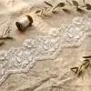 Encaje bordado de malla de flor fresca de cinco pétalos, tela bordada de malla para vestidos de mujer y textiles para el hogar WDK228365+2