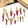 Accesorios de Joyería Pequeños con Forma de Pimienta de Acero Inoxidable Transfronterizos Pulsera Collar Llavero Kit de Materiales para Colgante de Pulsera Simple DIY