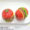 Acessórios de Resina de Hambúrguer de Carne de Morango Tridimensional Cola de Creme DIY Grampo de Cabelo Chaveiro Enfeites para Casa de Boneca Decoração Lote
