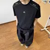 Camiseta Salona Azul Marinho Fresca Masculina Verão Fitness Esportes Secagem Rápida Manga Curta Painéis Desconstruídos Mangas Raglan