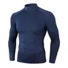 Ropa Deportiva para Exteriores Ropa de Fitness para Hombre Correr Cuello Alto Manga Larga Transpirable de Secado Rápido Ropa de Entrenamiento Ajustada Hombre