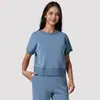 Ropa Deportiva de Exterior para Mujer de Secado Rápido, Holgada y Transpirable, con Mangas Cortas en T, Estilo Europeo y Americano, Nueva para Adelgazar, Yoga, Fitness