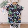 Traje de Verano Transfronterizo para Niños 2025 Ropa de Playa Hawaiana para Niños de 0 a 4 Años Camisa de Niño Conjunto de Dos Piezas para Viaje