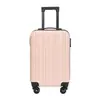 Maleta Personalizada de 20 pulgadas con Esquinas Redondeadas, Color Sólido con Rayas Verticales, Maleta de Trolley con Ruedas Universales, Maleta de Viaje de Gran Capacidad, Maleta de Mano