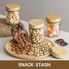 Frascos de vidrio a prueba de humedad para uso doméstico en la cocina para almacenar frutas secas, bocadillos y granos; contenedores de almacenamiento de gran capacidad; frascos herméticos para almacenar alimentos