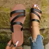 Sapatos Femininos Plus Size Europeus e Americanos Transfronteiriços 2026 Verão Chinelos Planos Femininos para Uso Externo Sandálias Femininas de Uma Tira Três Tiras Femininas