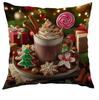 Funda de Almohada Estampada Navideña Transfronteriza Poliéster Decorativa para Sofá 2025 Nueva Funda de Almohada de Papá Noel