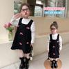 Roupa de Primavera para Meninas 2025 Novo Estilo Conjunto Infantil Inspirado em Chanel para Meninas, Vestido de Jardineira para Bebê Menina Primavera e Outono, Moda de Primavera Tendência
