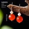 Pendientes transfronterizos de acero de titanio y cristal natural, pendientes de ágata aguamarina, ganchos para orejas de perla de agua dulce, venta al por mayor de pendientes de cristal