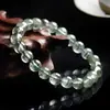Pulsera de Cristal Fantasma Verde Natural, Pulsera Fantasma Brasileña, Pulsera de Cristal de Grado Colección Mitad Olla Completamente Transparente