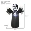 Modelo Inflável do Ceifador Esqueleto de Halloween Decoração de Pátio Arranjo de Atmosfera 1,2m Esqueleto Ceifador Inflável LED Transfronteiriço