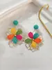 Aretes de Flor de Rafia Super Hada, Aretes Dulces Elegantes Estilo Ins, Aretes de Moda Versátiles, de Nicho y Gama Alta