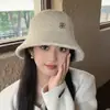 Sombrero de Pescador para Mujer, Estilo Coreano de Alta Gama, Sombrero Pequeño de Peluche para Circunferencia de Cabeza Grande, Sombrero de Cubo Engrosado Cálido de Lana de Cordero